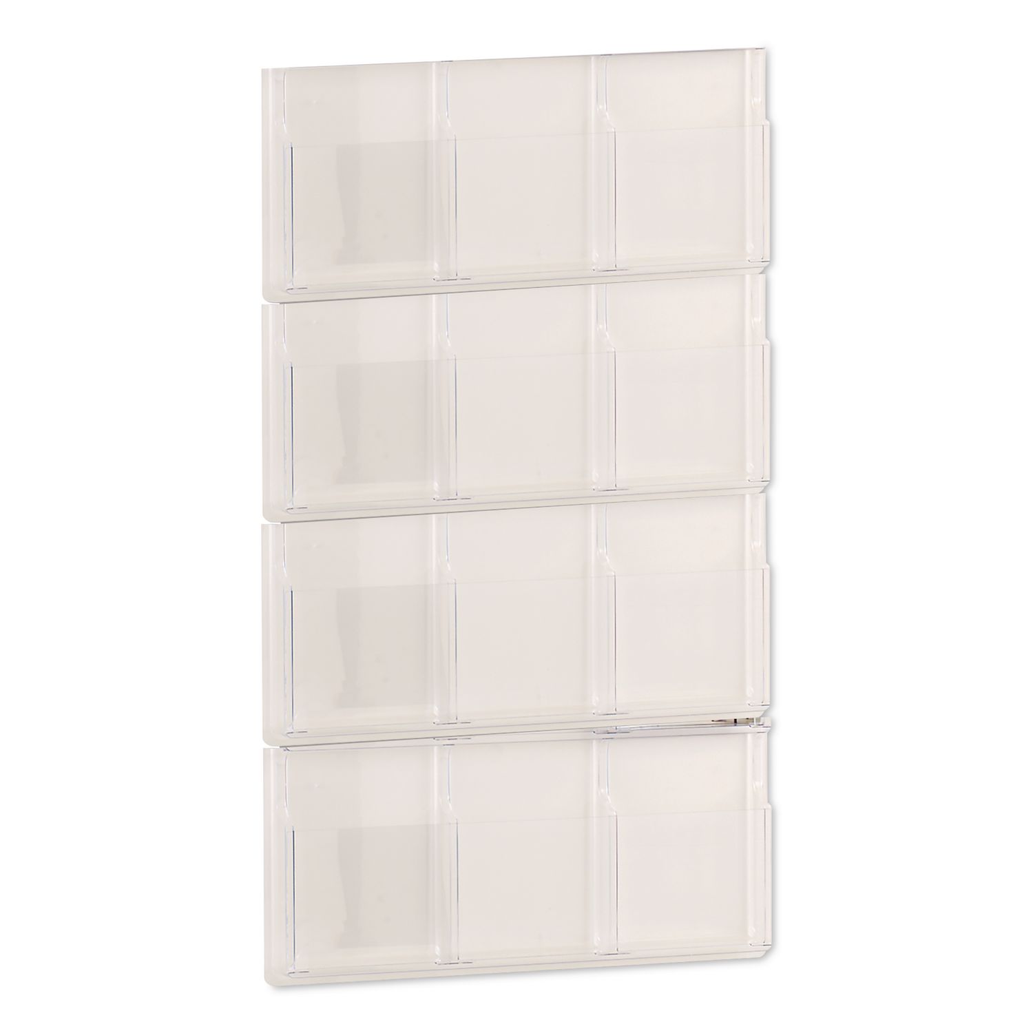 Reveal Clear Literature Displays, 12 Compartments, 30w x 2d x 49h, Clear