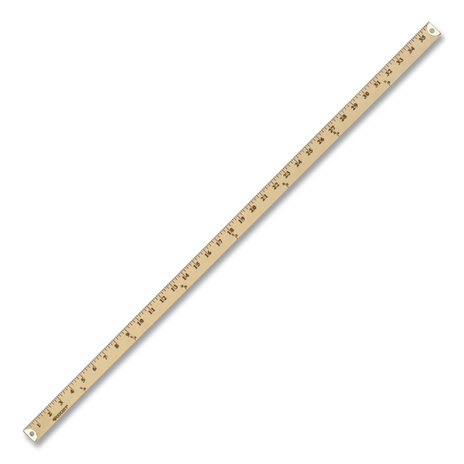 Wood Yardstick with Metal Ends, 36" Long. Clear Lacquer Finish