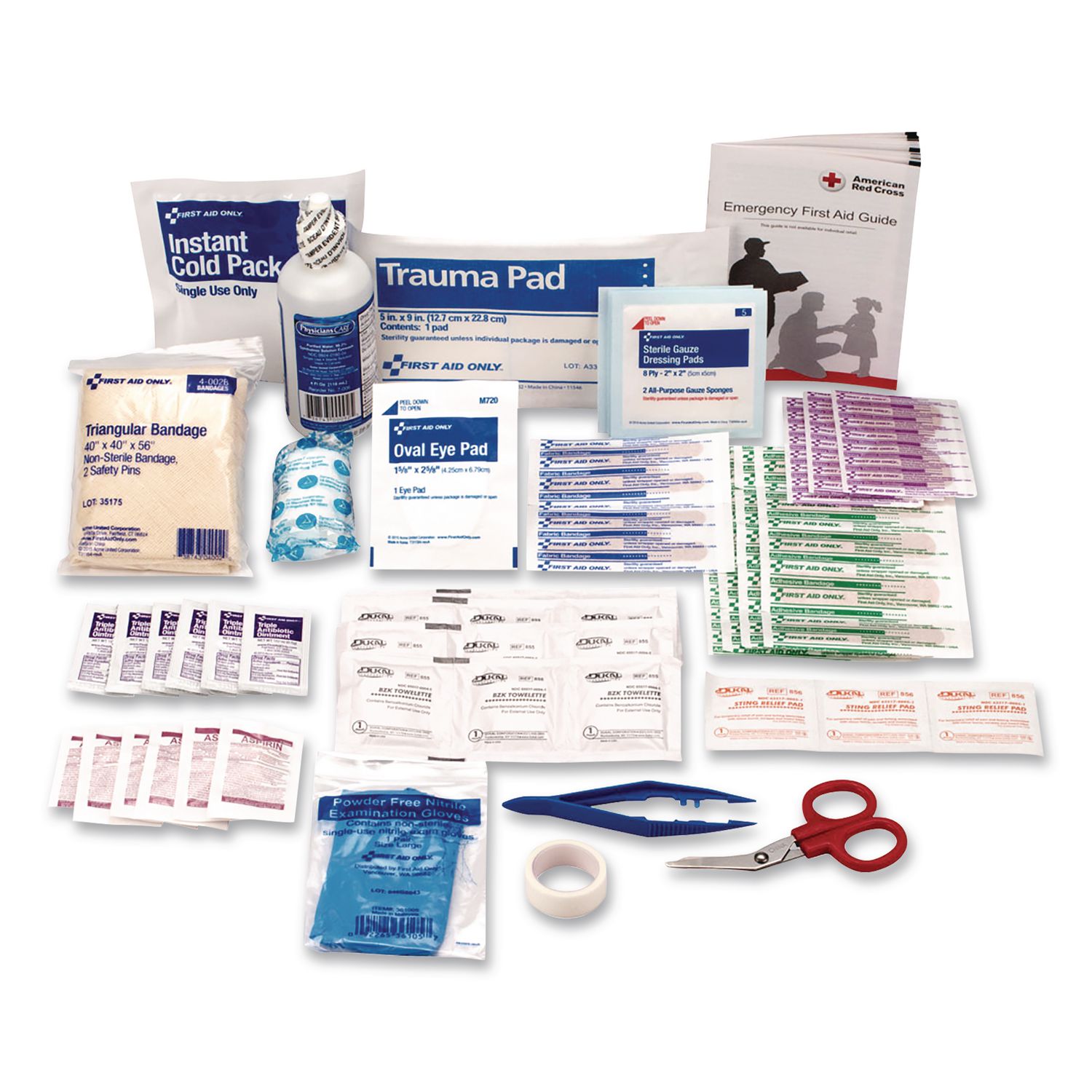 Office First Aid Kit Refill with Medication for 25 People, 106 Pieces