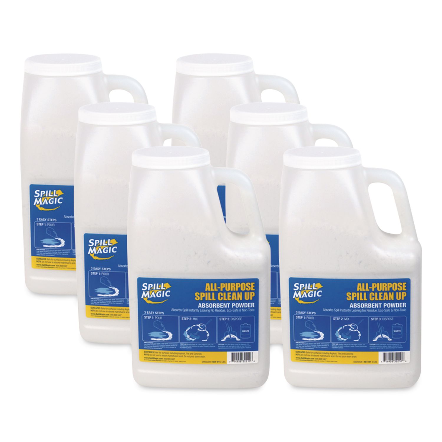 Non-Toxic Spill Pick-Up, 3 lbs Bottle, 6/Carton