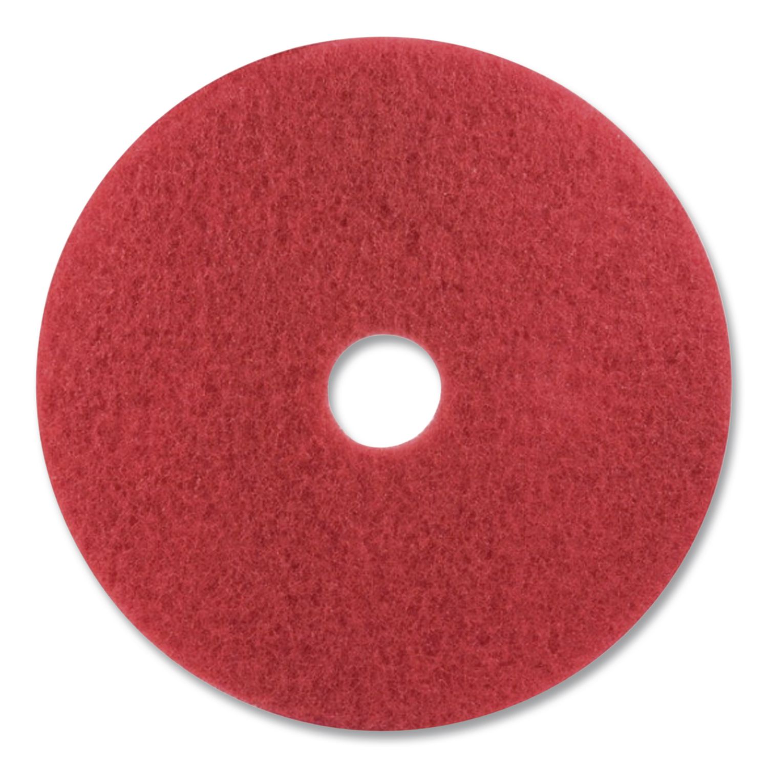 Low-Speed Buffer 5100 Floor Pads, 11" Diameter, Red, 5/Carton