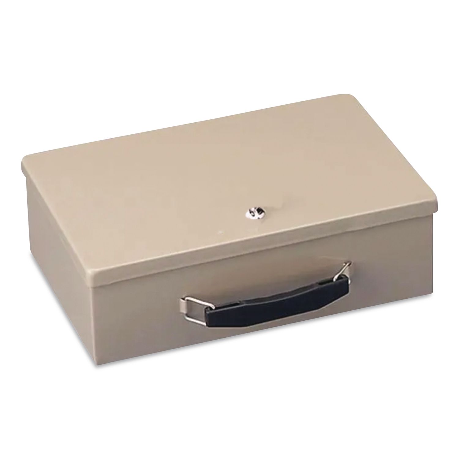 Fire Retardant Cash/Security Box, 1 Compartment, Key Lock, 4 x 12.75 x 8.25, Sand