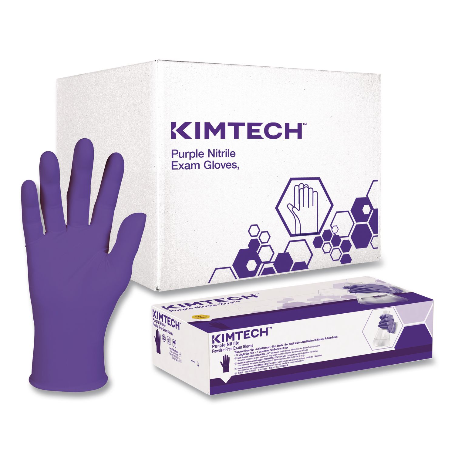 PURPLE NITRILE Exam Gloves, Powder-Free, Small, 6 mil Thick, 9.5" Long, Purple, 100/Box, 10 Boxes/Carton