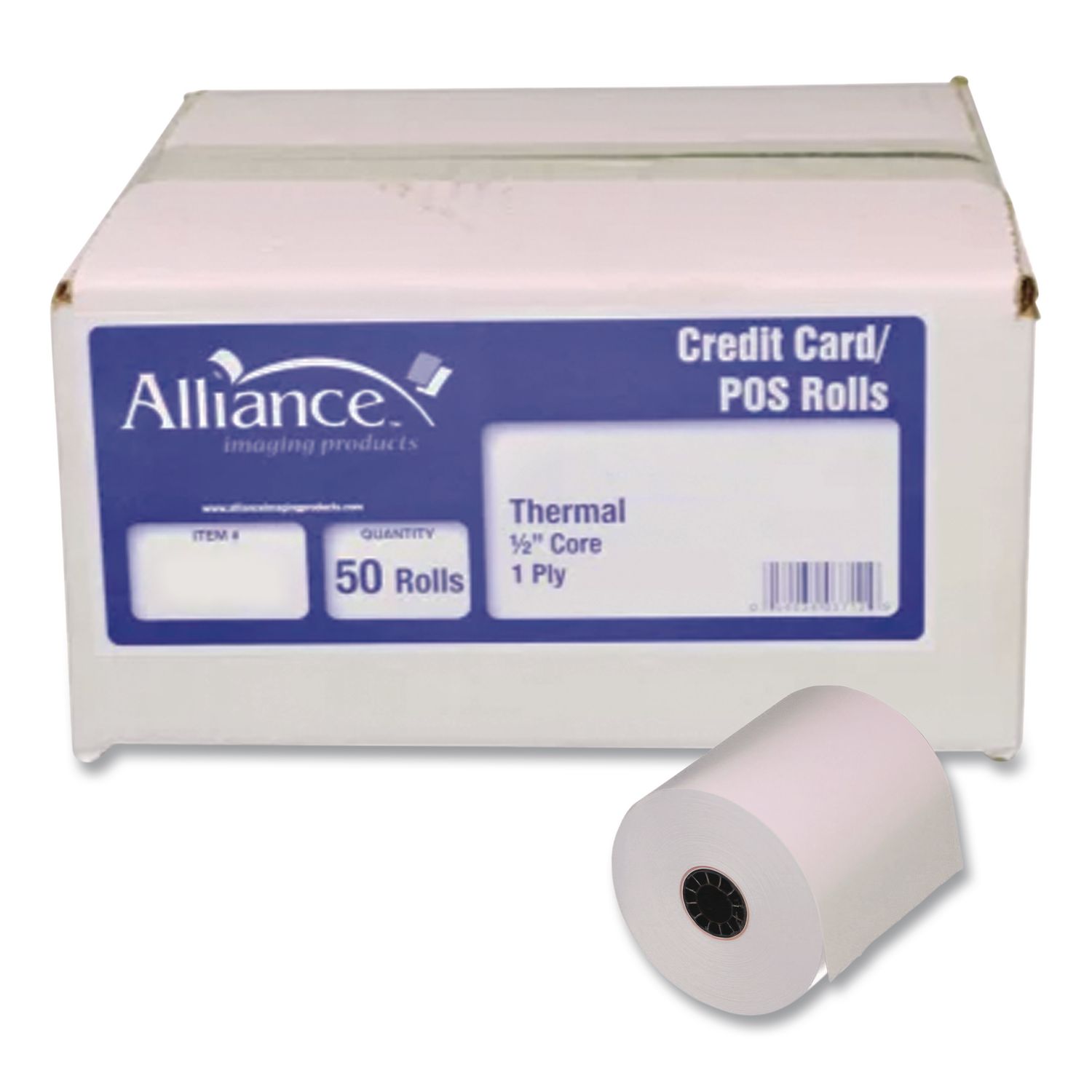Phenol-Free Thermal POS Paper Rolls, 2.25" x 85 ft, White, 50 Rolls/Carton
