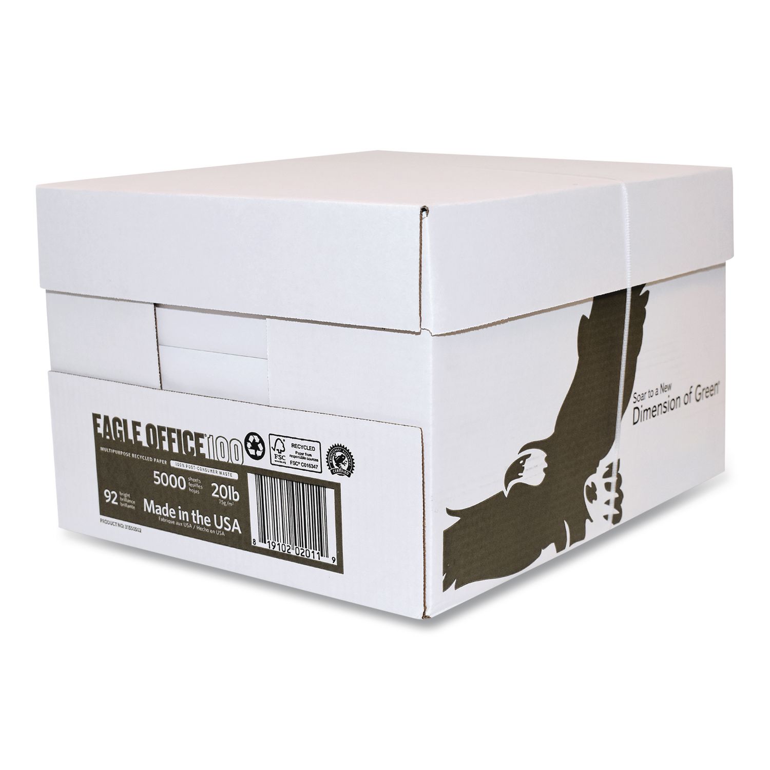 Recycled Multipurpose Paper, 92 Bright, 20 lb Bond Weight, 11 x 17, White, 500/Ream, 5 Reams/Carton