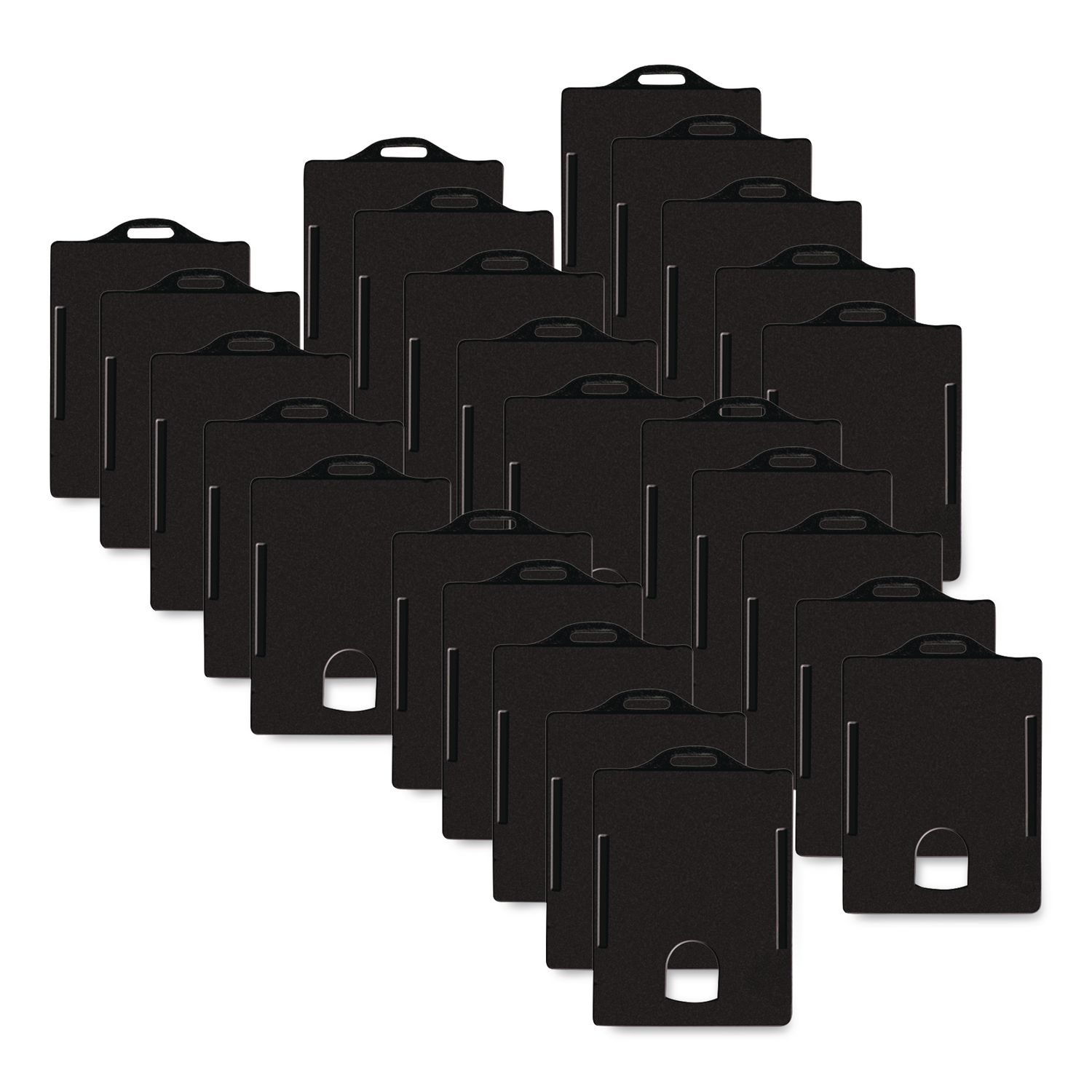 Sicurix Badge/Card Holder, 4 x 2 9/10, Black, 25/Pack