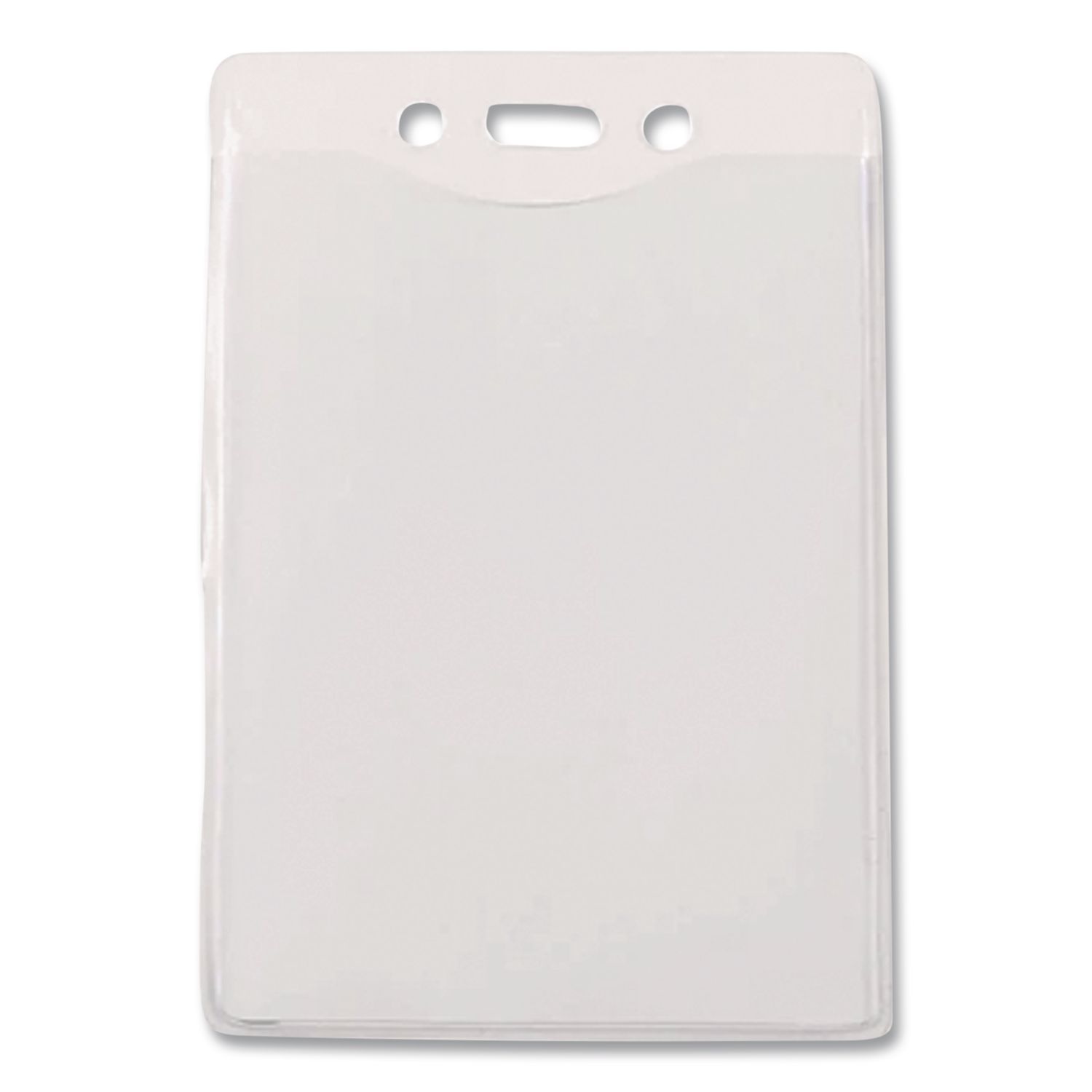 Security ID Badge Holders, Vertical, Pre-Punched for Chain/Clip, Clear, 2.63" x 4.38" Holder, 2.38" x 3.75" Insert, 50/Box