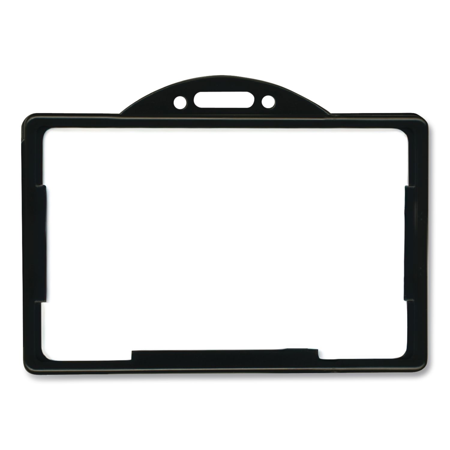 ID Card Holders, Horizontal, Black 3.68" x 2.38" Holder, 3.38" x 2.13" Insert, 25/Pack