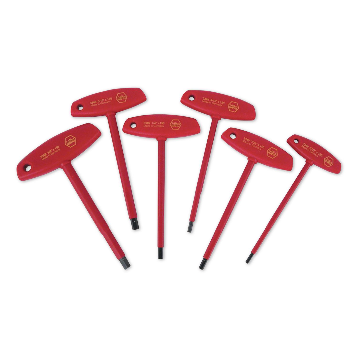 6-Piece Insulated T-Handle Inch Hex Screwdriver Set