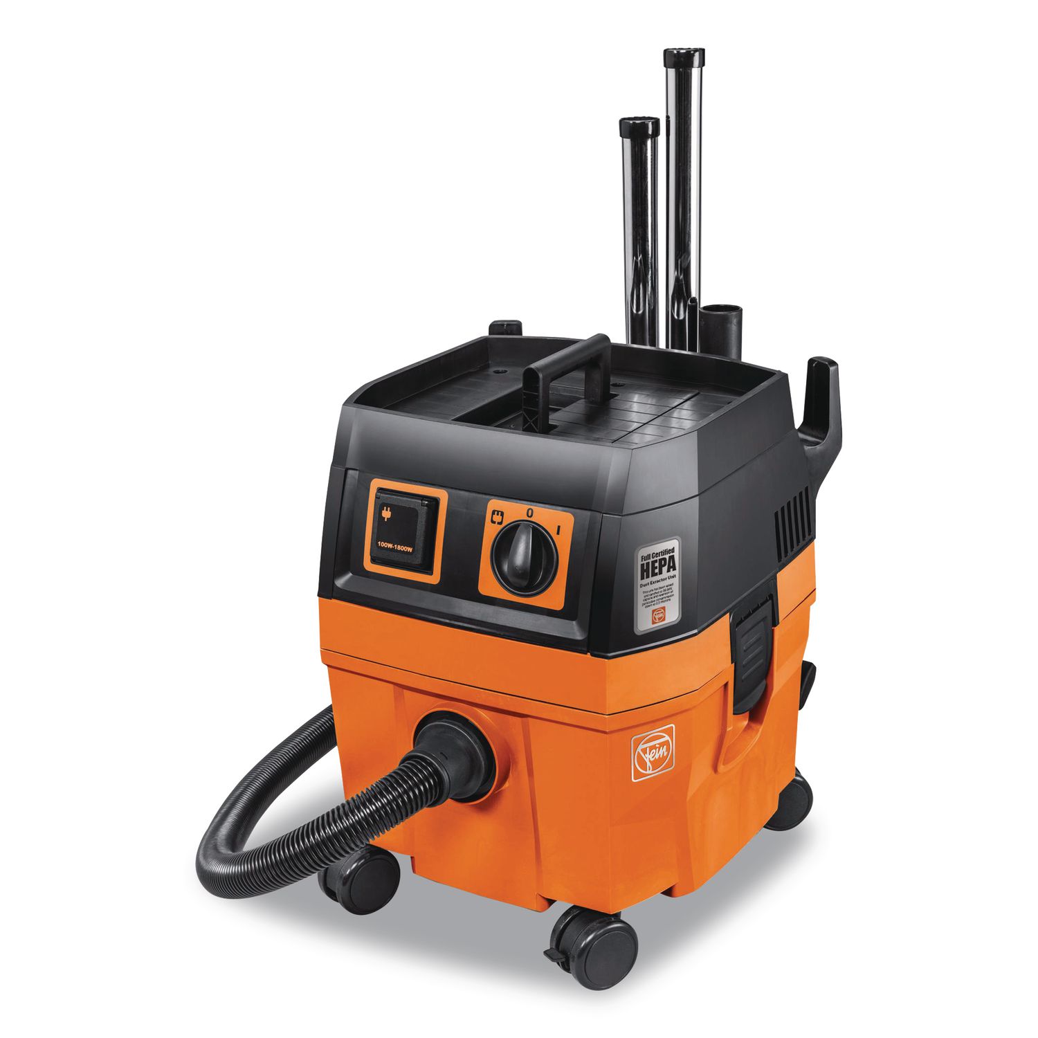 Turbo I PRO Set HEPA Wet/Dry Dust Extractor Vacuum, 5.8 gal Tank Capacity, Orange/Black