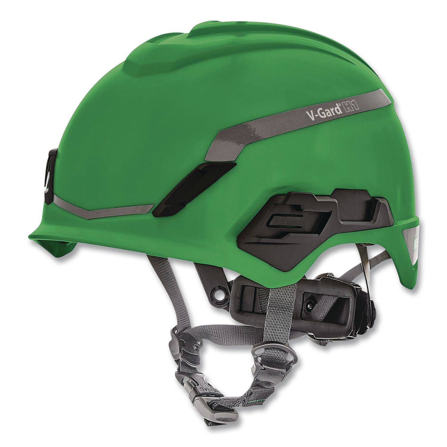 V-Gard H1 Safety Helmet, Brimless, Fas-Trac III Pivot Ratchet Suspension, One Size Fits Most (6.5 to 8), Green