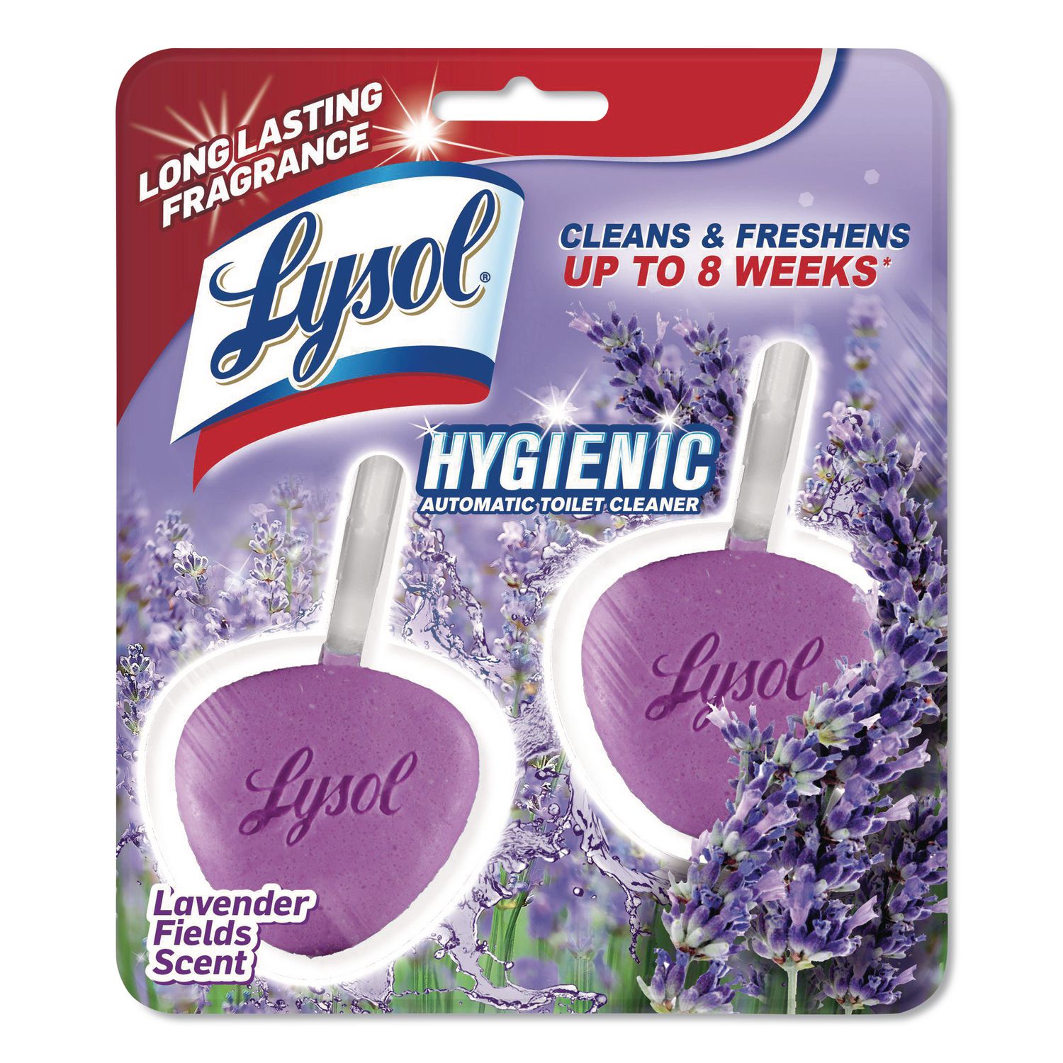 Hygienic Automatic Toilet Bowl Cleaner, Cotton Lilac, 2/Pack