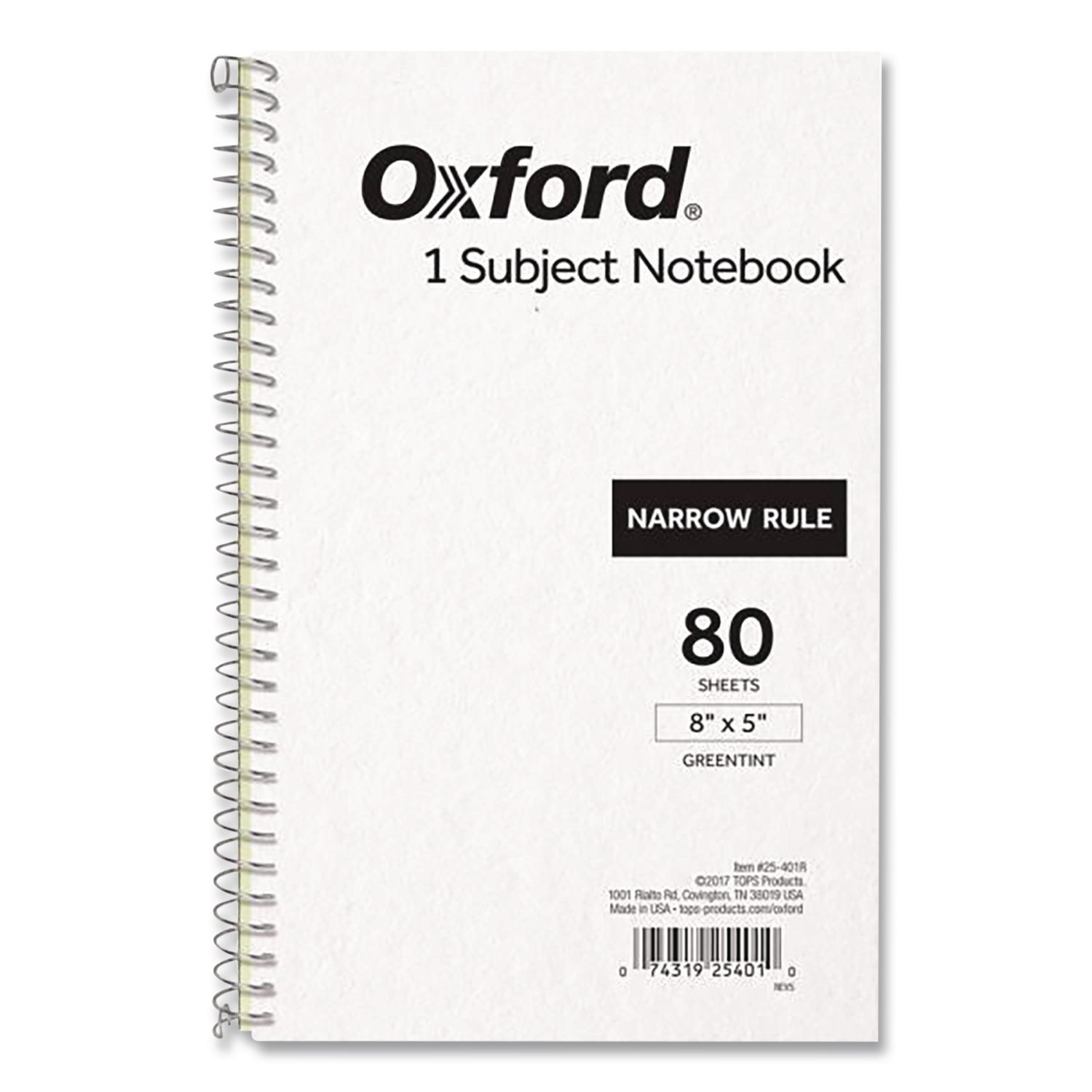 One-Subject Notebook, Narrow Rule, Gray Cover, (80) 8 x 5 Sheets