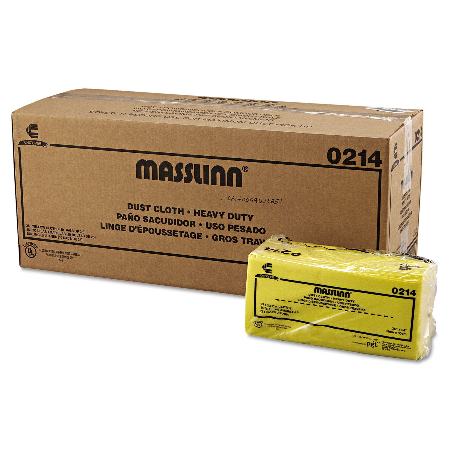 Masslinn Dust Cloths, 40 x 24, Yellow, 250/Carton