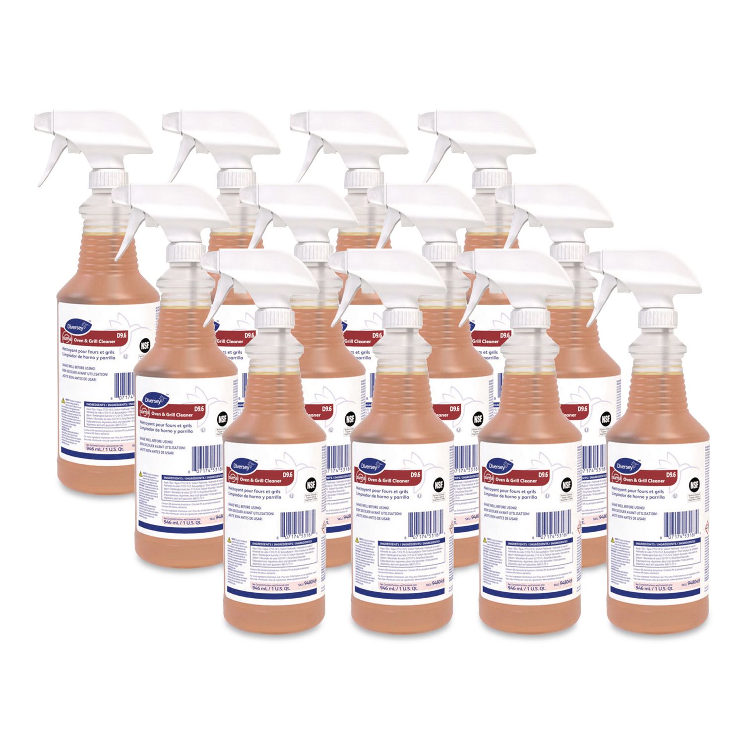 Suma Oven and Grill Cleaner, 32 oz, Spray Bottle, 12/Carton