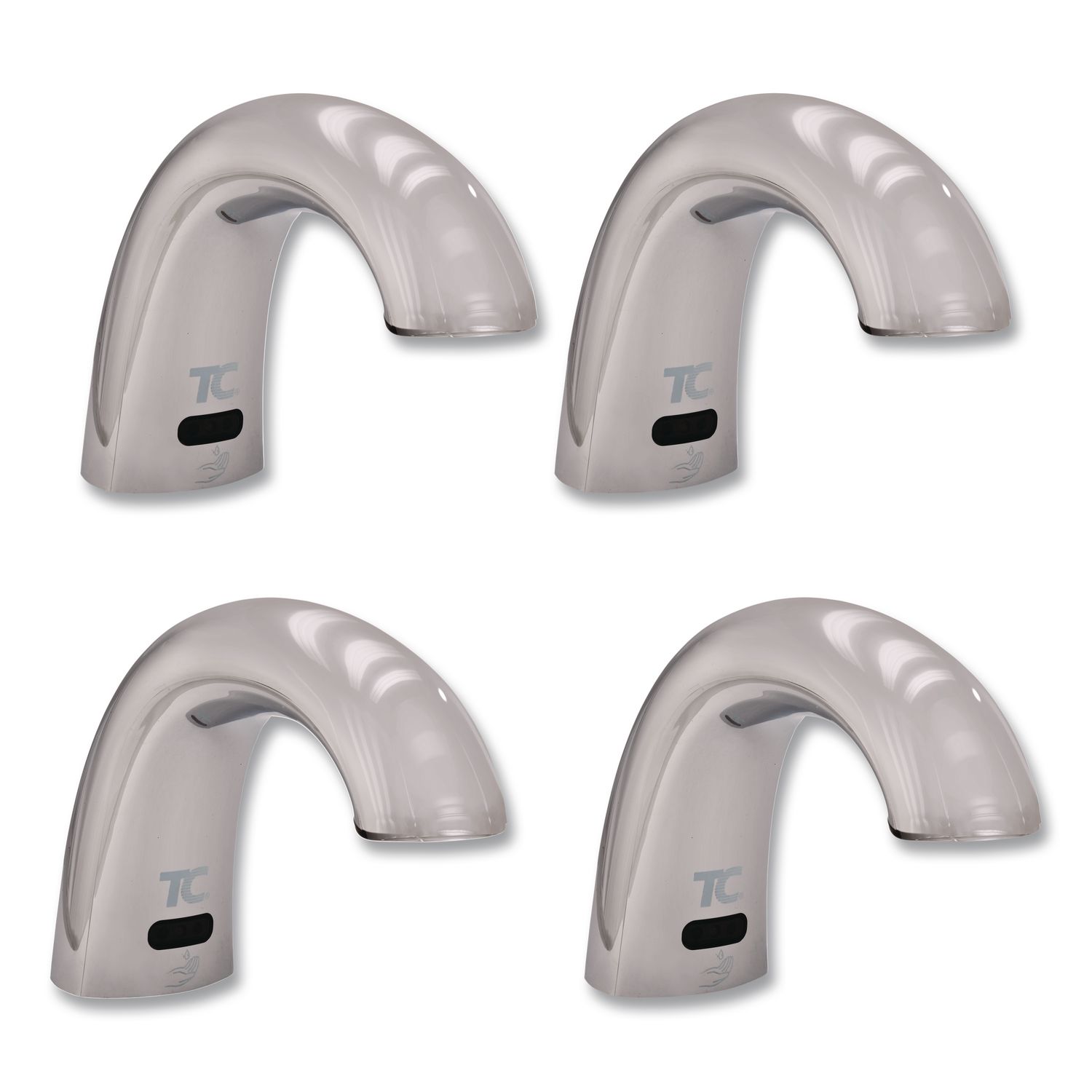 One Shot Soap Dispenser - Touch Free, Foam, 800 mL/1,600 mL, 11 x 14 x 3.5, Chrome, 4/Carton