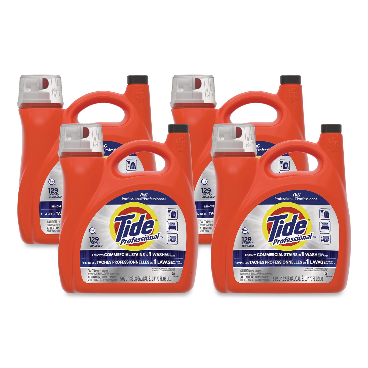 Commercial HE Liquid Laundry Detergent, 170 oz Pour Bottle, 4/Carton