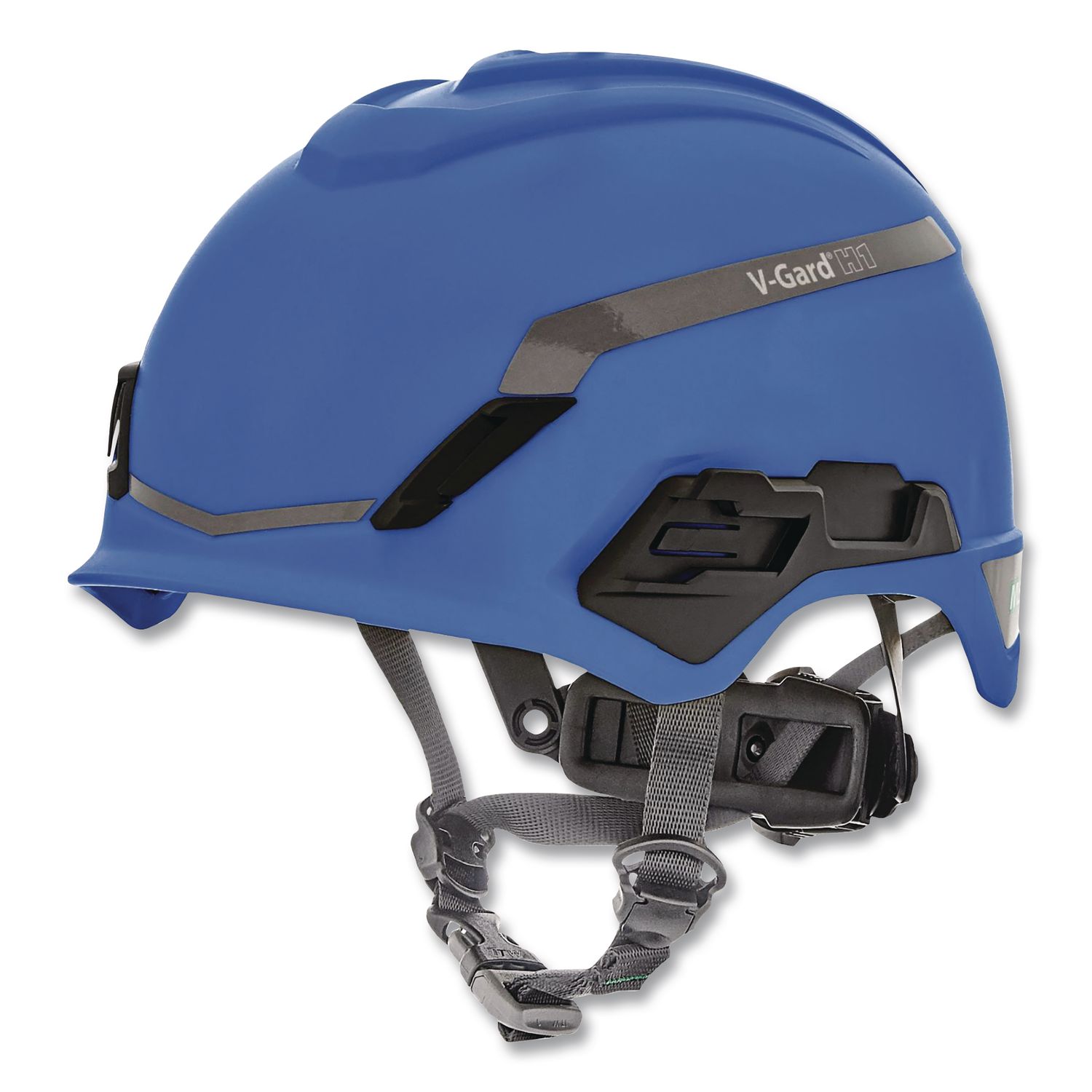 V-Gard H1 Safety Helmet, Brimless, Fas-Trac III Pivot Ratchet Suspension, One Size Fits Most (6.5 to 8), Blue