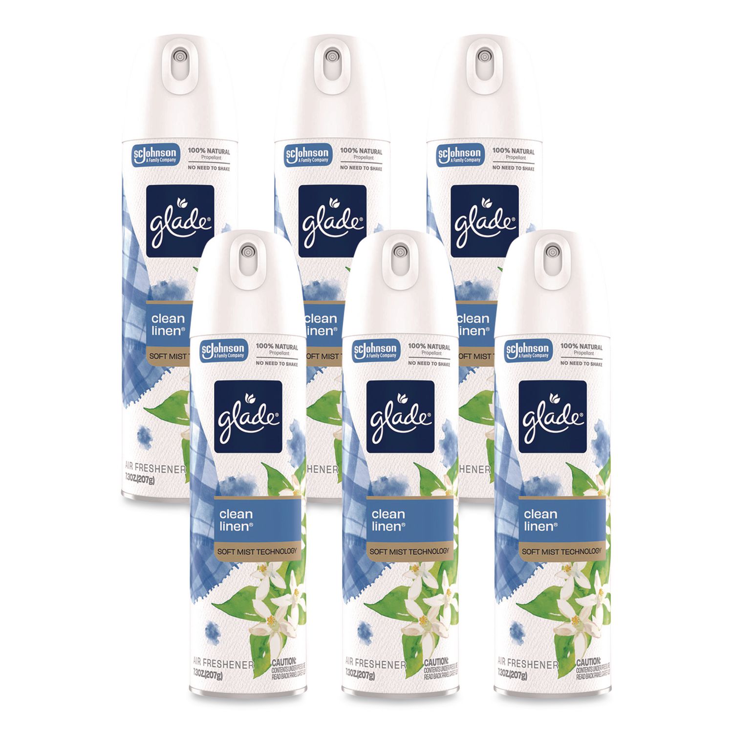 Air Freshener, Clean Linen, 7.3 oz Aerosol Spray, 6/Carton