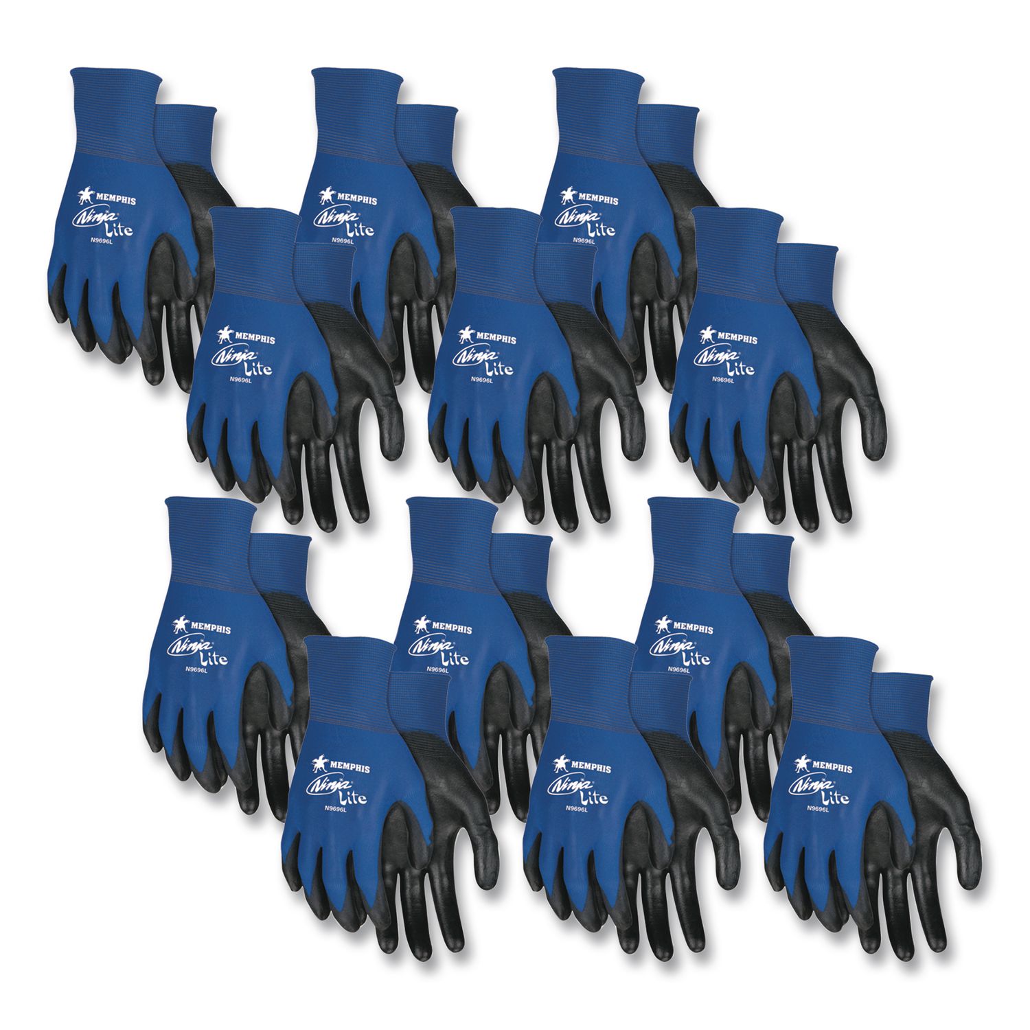 Ultra Tech Tactile Dexterity Work Gloves, EN388: 4131, Large, Blue/Black, 12 Pairs