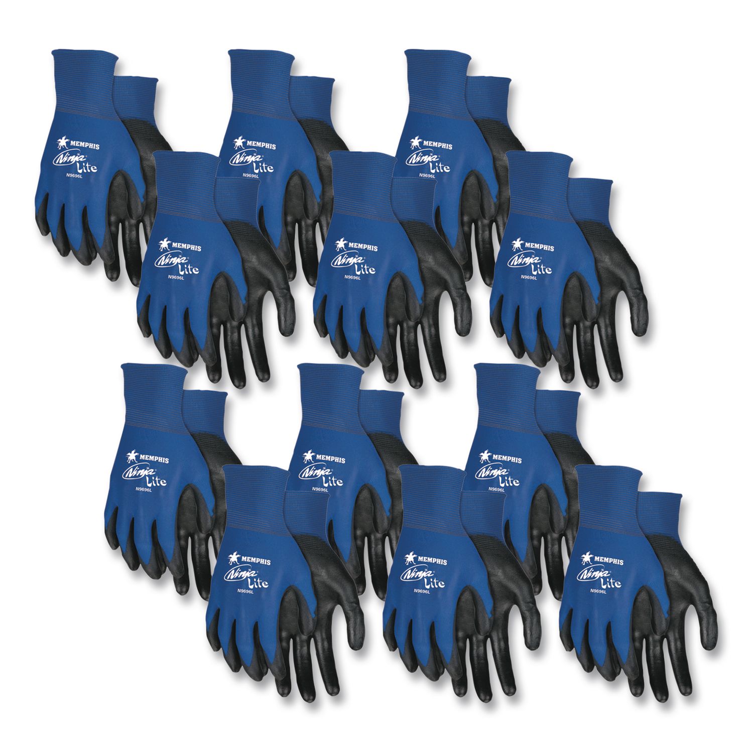 Ultra Tech Tactile Dexterity Work Gloves, EN388: 4131, Small, Blue/Black, 12 Pairs