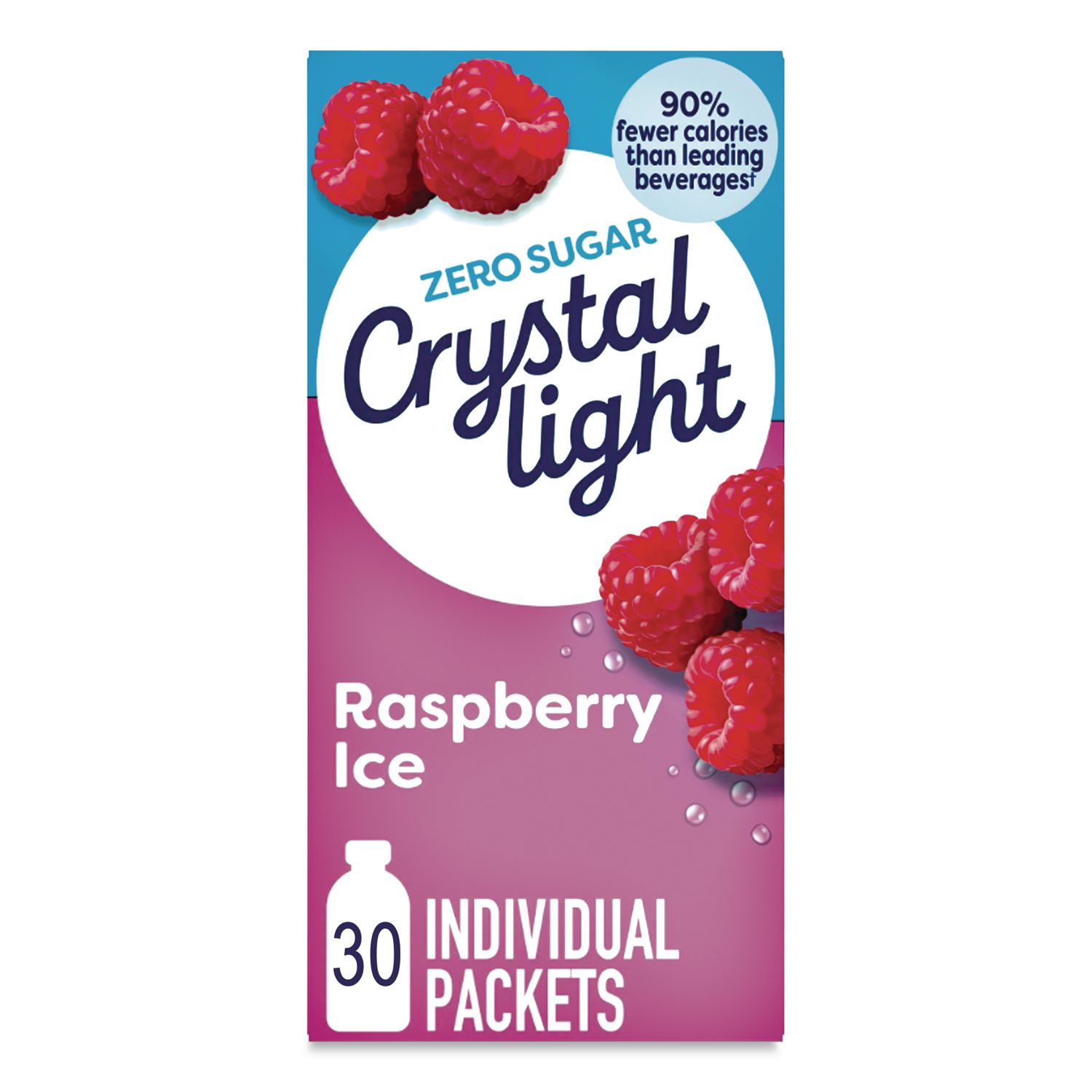 Flavored Drink Mix, Raspberry Ice, 0.08 oz Packet, 30/Box