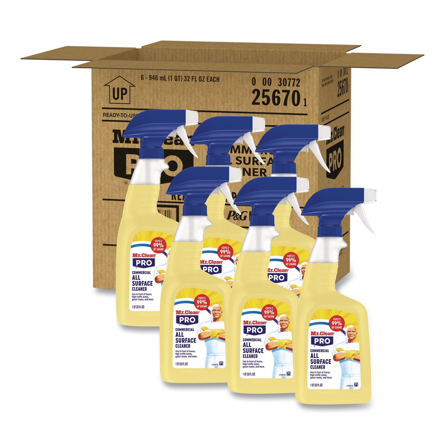 Commercial All Surface Cleaner, Unscented, 32 oz Spray Bottle, 6/Carton