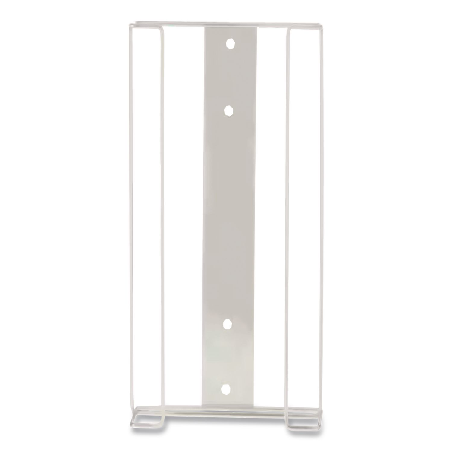 Wire Wall-Mount Glove Box Holder, 4-Box, Horizontal, Stainless Steel, White, 11 x 4 x 22