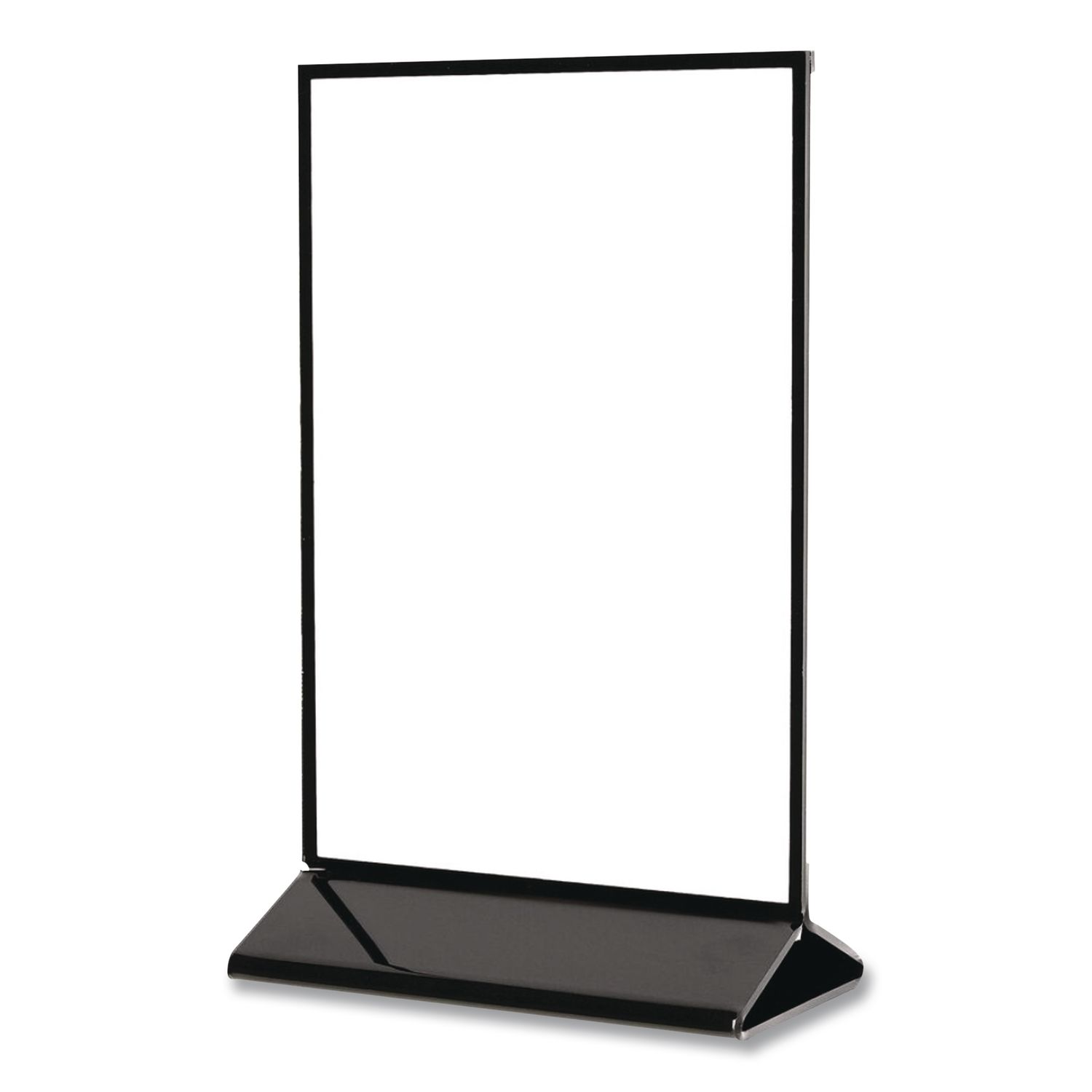 Tabletop Sign and Menu Holder, 5 x 7 Insert, Clear with Black Frame