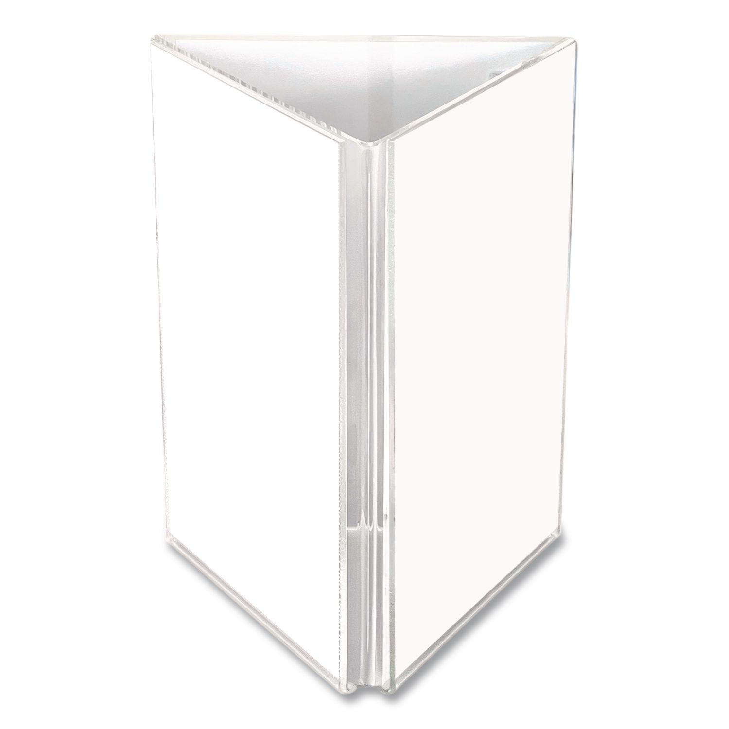 Tabletop Three-Sided Sign Holder, 4 x 6 Insert, Clear