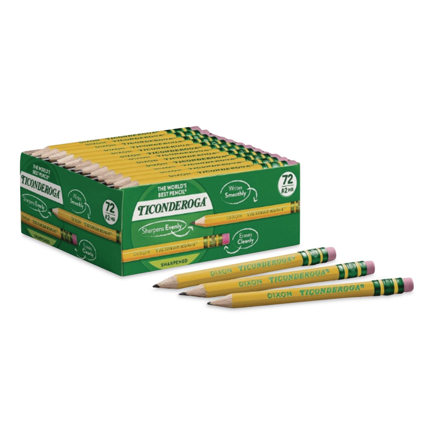 Golf Pencils, HB (#2), Black Lead, Yellow Barrel, 72/Box