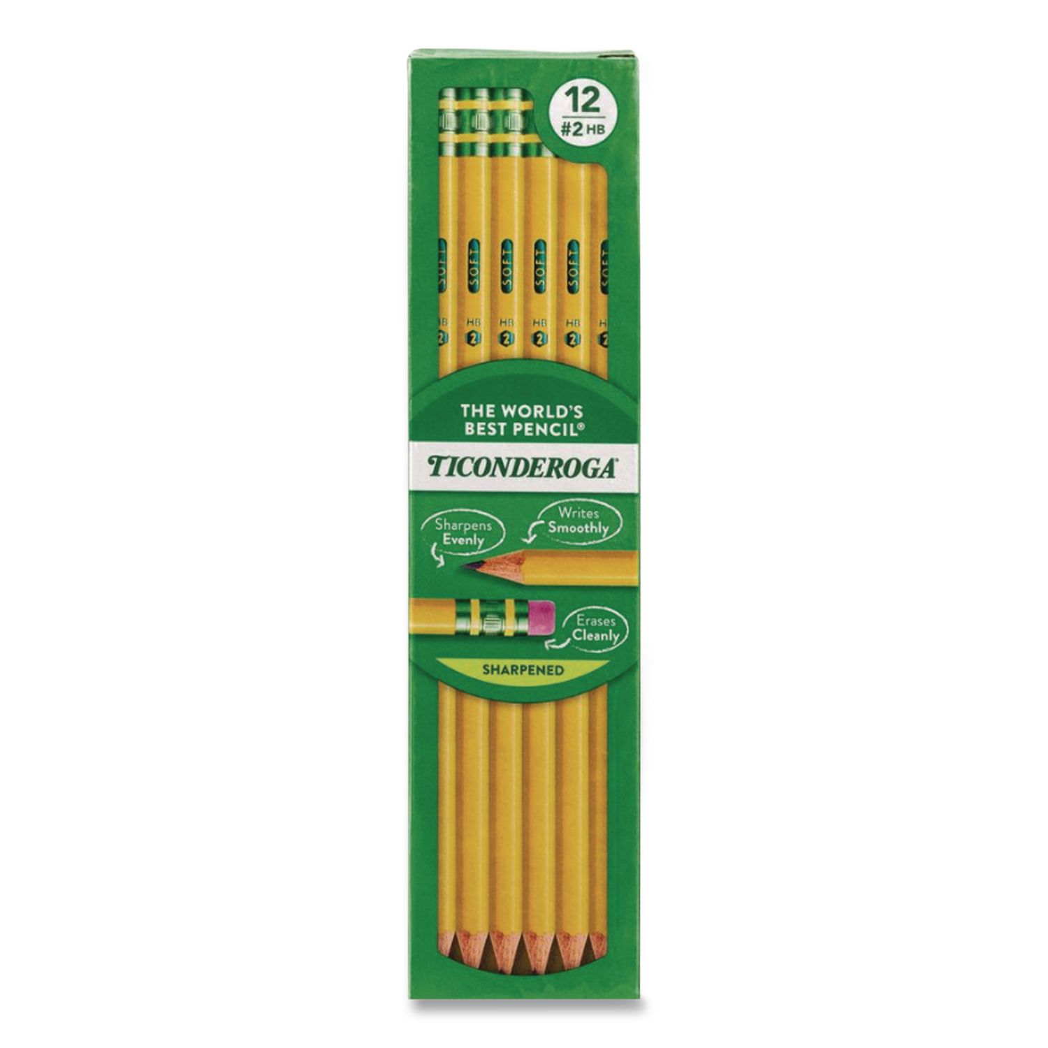Pre-Sharpened Pencil, HB (#2), Black Lead, Yellow Barrel, Dozen