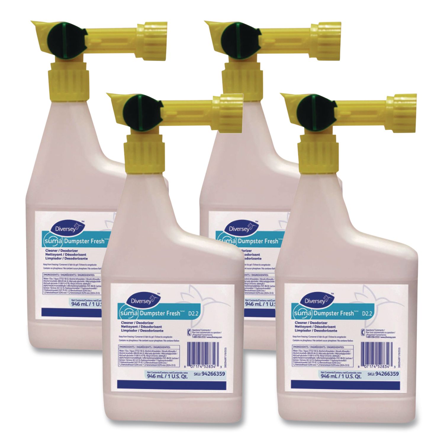 Dumpster Fresh, Floral, 32 oz Spray Bottle, 4/Carton