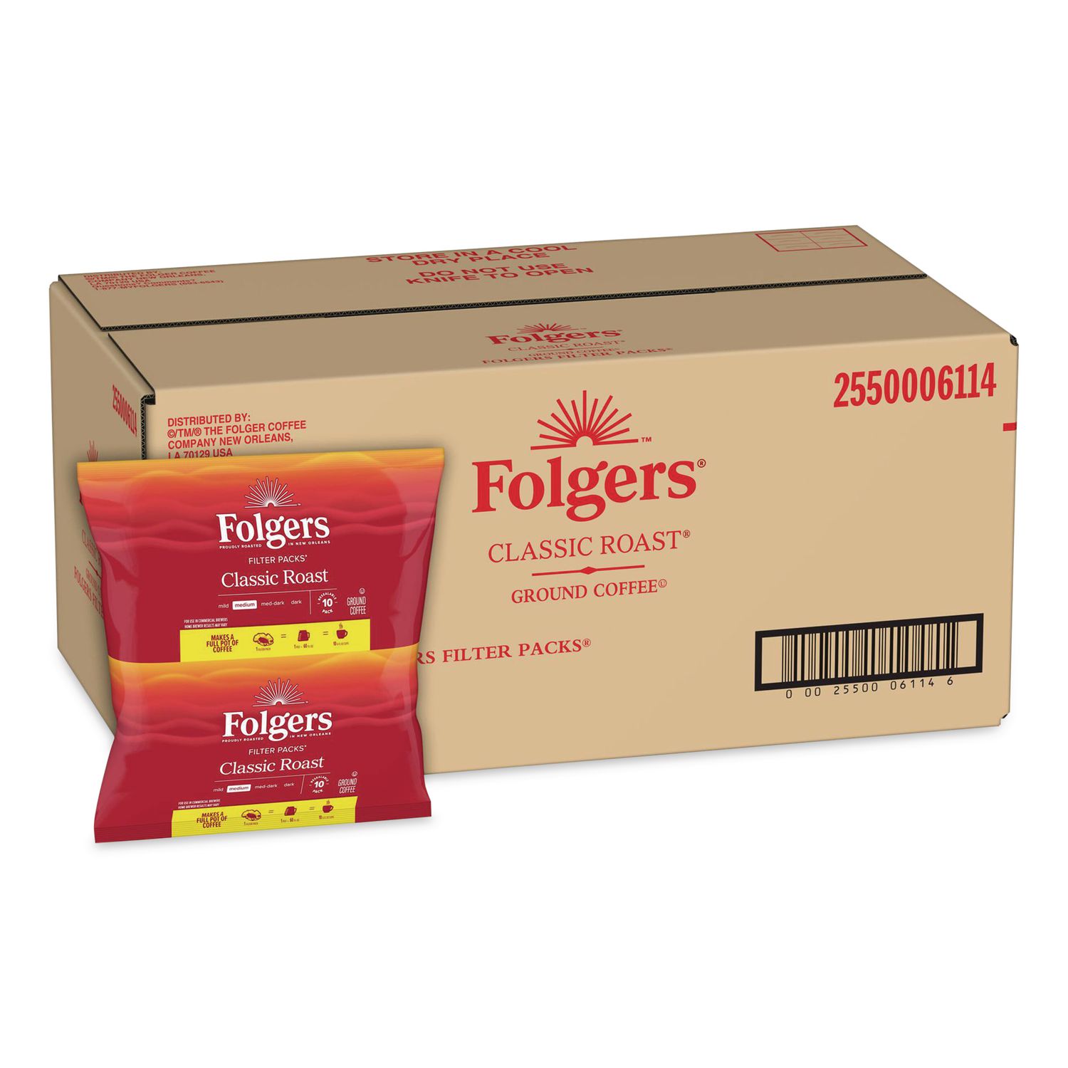 Coffee Filter Packs, Classic Roast, .9oz, 160/Carton