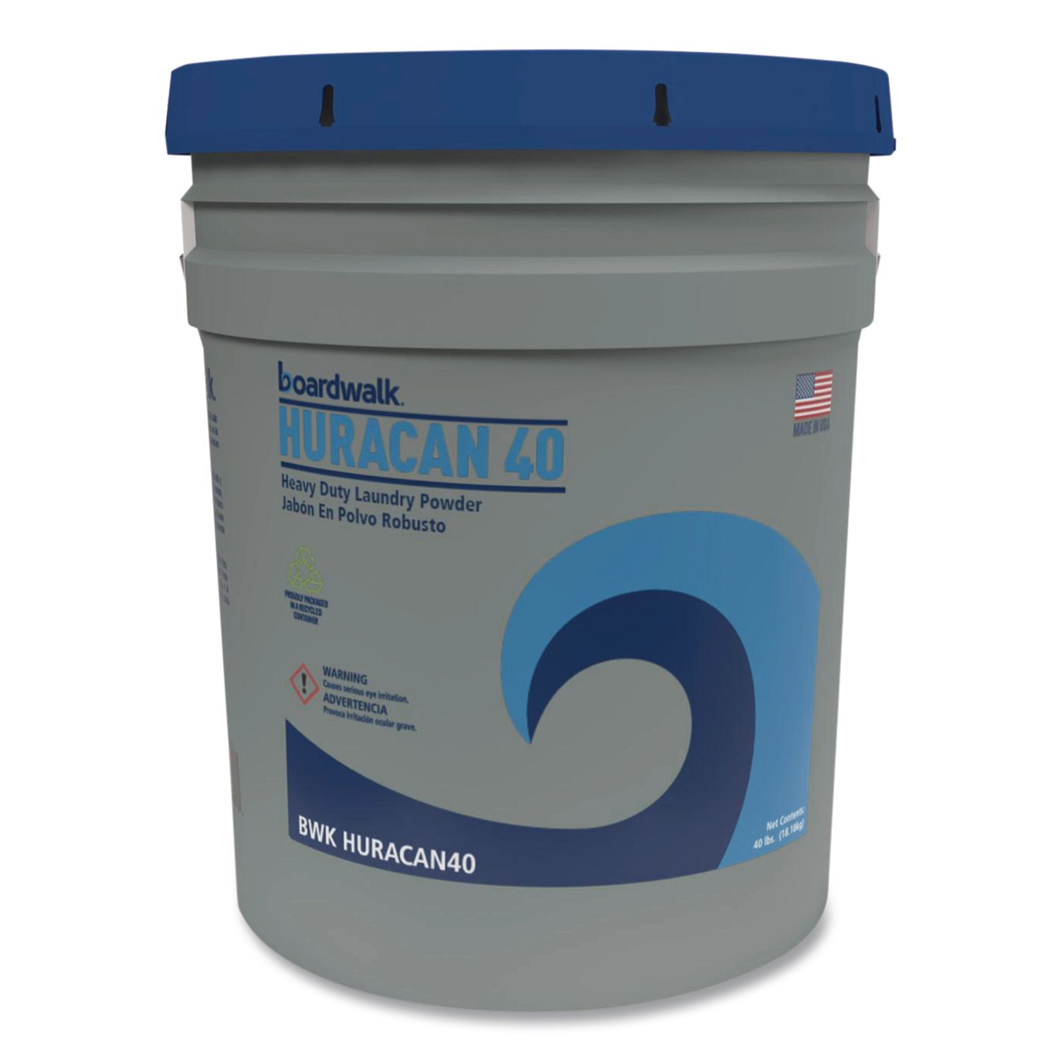 Low Suds Industrial Powder Laundry Detergent, Fresh Lemon Scent, 40 lb Pail BWKHURACAN40