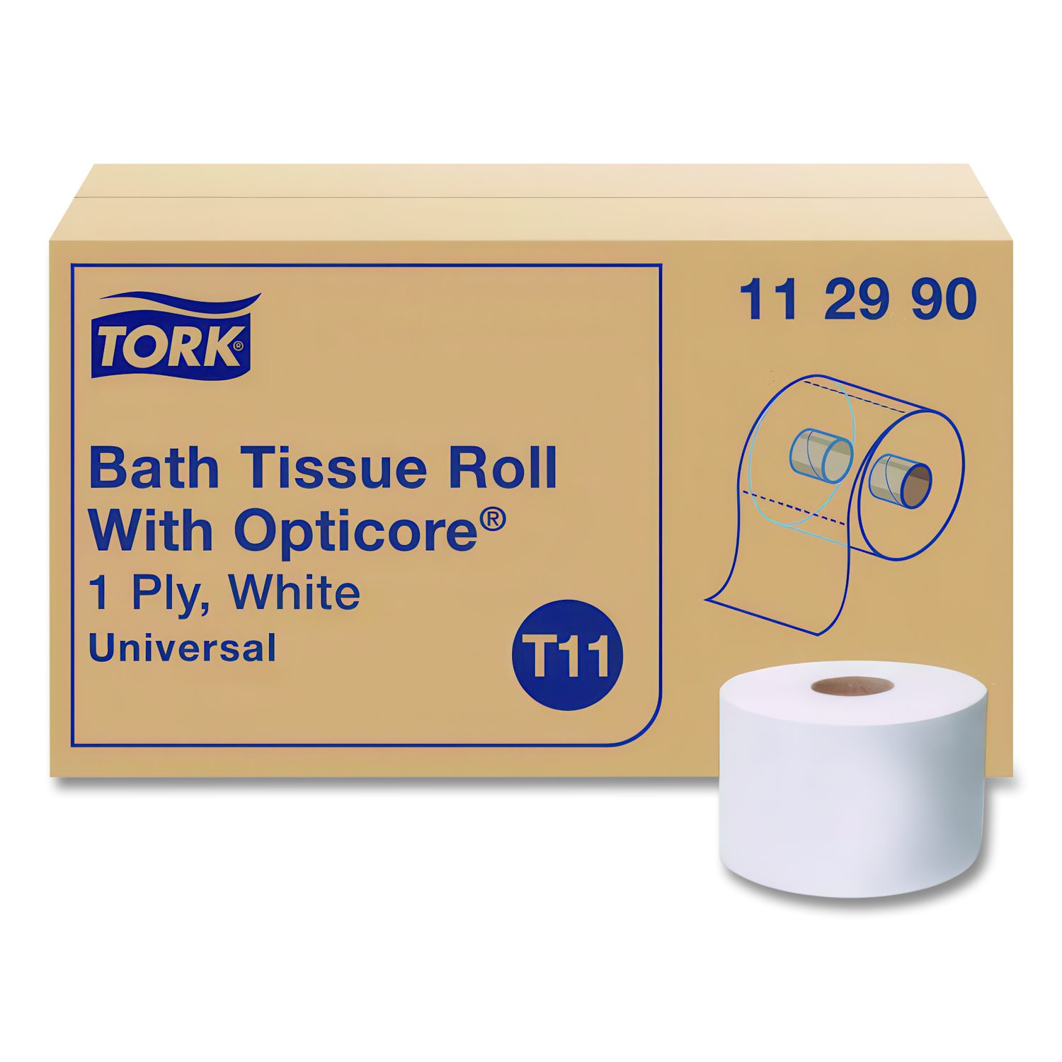 Tork® Universal Bath Tissue Roll with OptiCore, Septic Safe, 1-Ply ...
