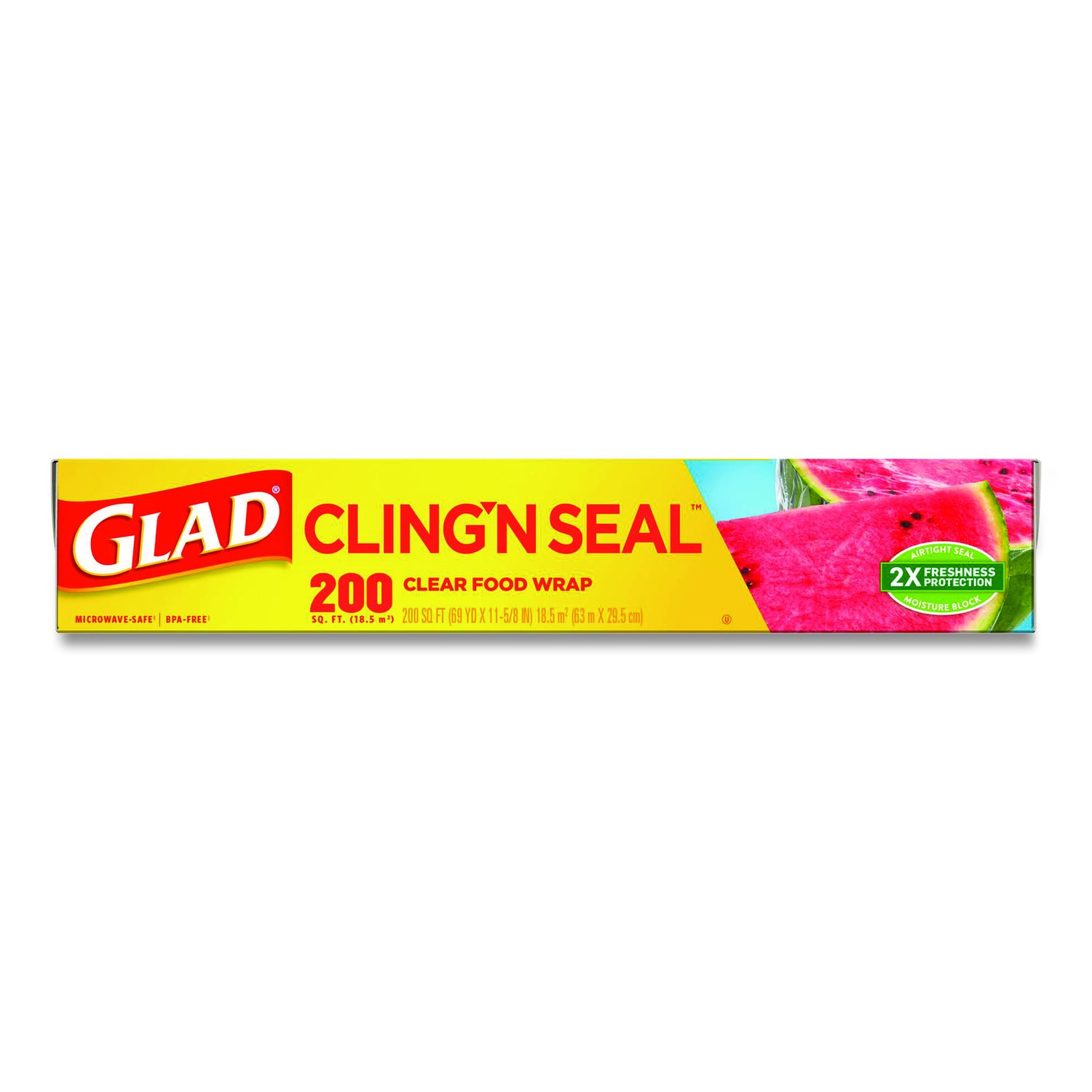 Cling'N Seal Plastic Food Wrap, 200 sq ft, 12 Rolls/Carton