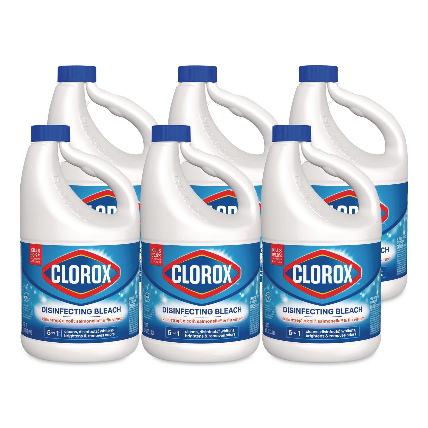 Concentrated Regular Disinfecting Bleach, 81 oz Bottle, 6/Carton CLO32263