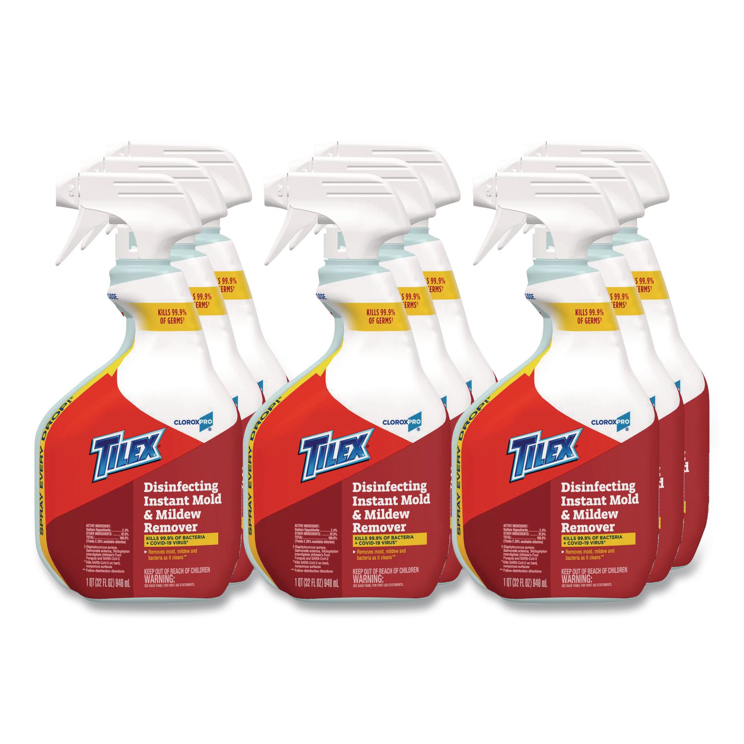 CloroxPro Disinfecting Instant Mold and Mildew Remover, 32 oz Smart Tube Spray, 9/Carton CLO35600CT