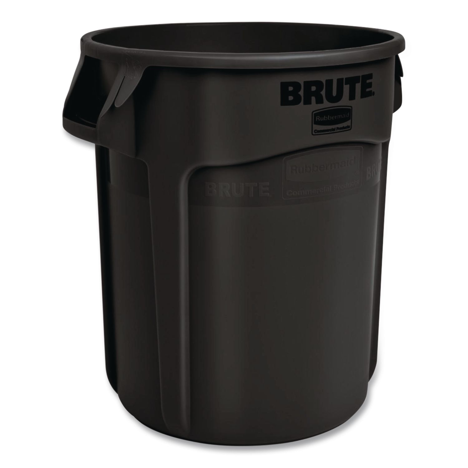 Vented Round BRUTE Container, 10 gal, Resin, Black
