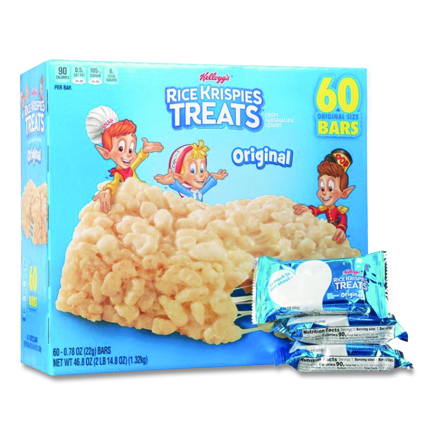 Rice Krispies Treats, Original Marshmallow, 0.78 oz Pack, 60