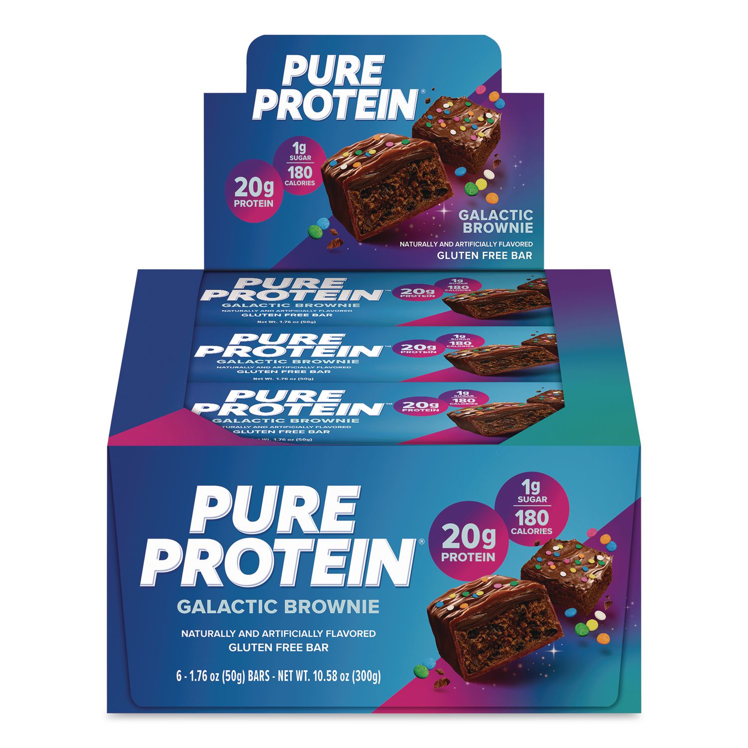 Galactic Brownie Protein Bar, 1.76 oz Bar, 6/Box
