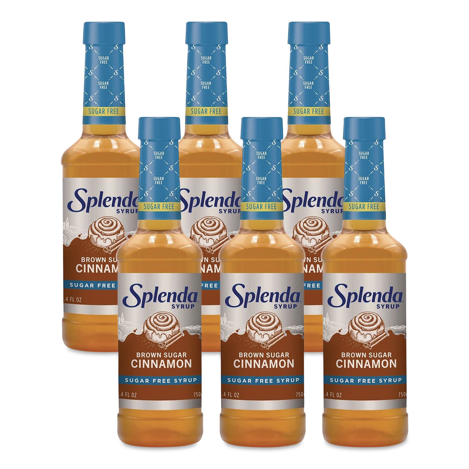 Sugar-Free Coffee Syrup, Brown Sugar Cinnamon, 25.4 oz Bottle, 6/Carton