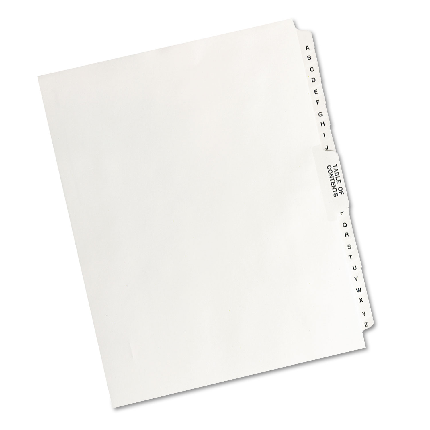 Avery-Style Legal Exhibit Side Tab Divider, Title: A-Z, Letter, White
