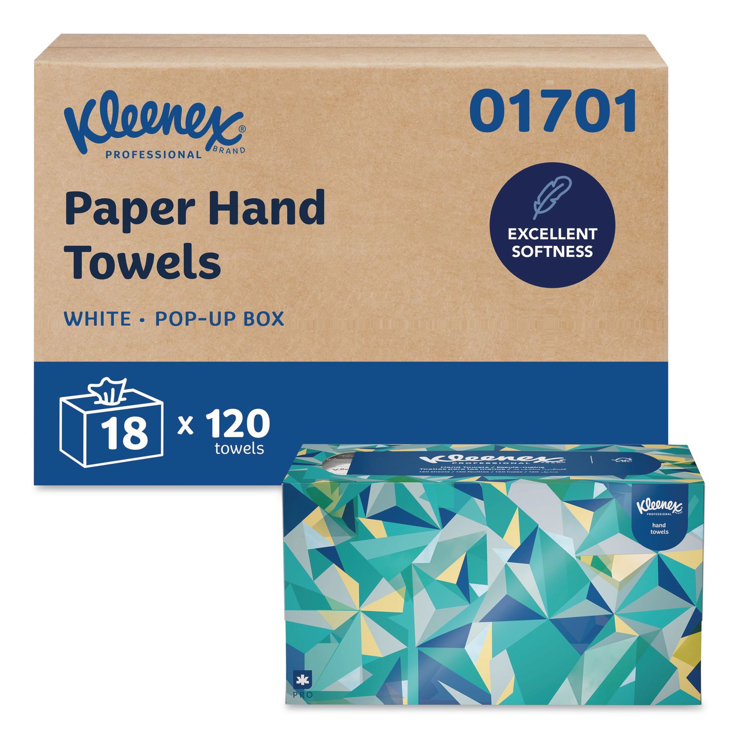 Hand Towels, POP-UP Box, Cloth, 9 x 10 1/2, 120/Box
