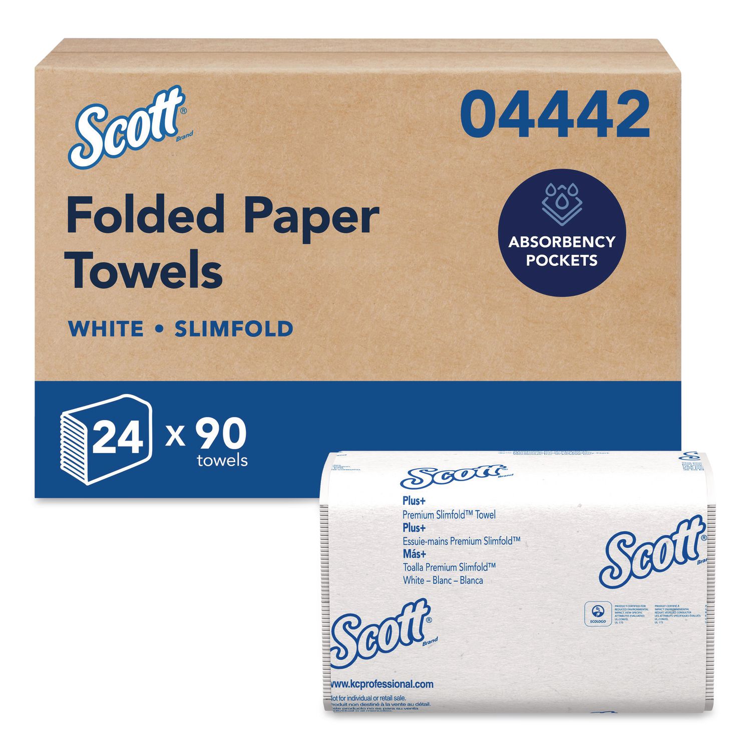 Control Slimfold Towels, 7 1/2 x 11 3/5, White, 90/Pack, 24 Packs/Carton