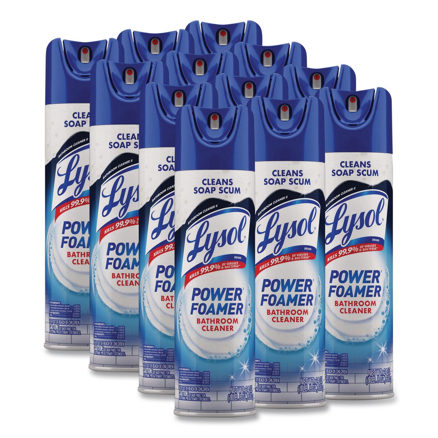 Power Foam Bathroom Cleaner, 24 oz Aerosol Spray, 12/Carton RAC02569CT