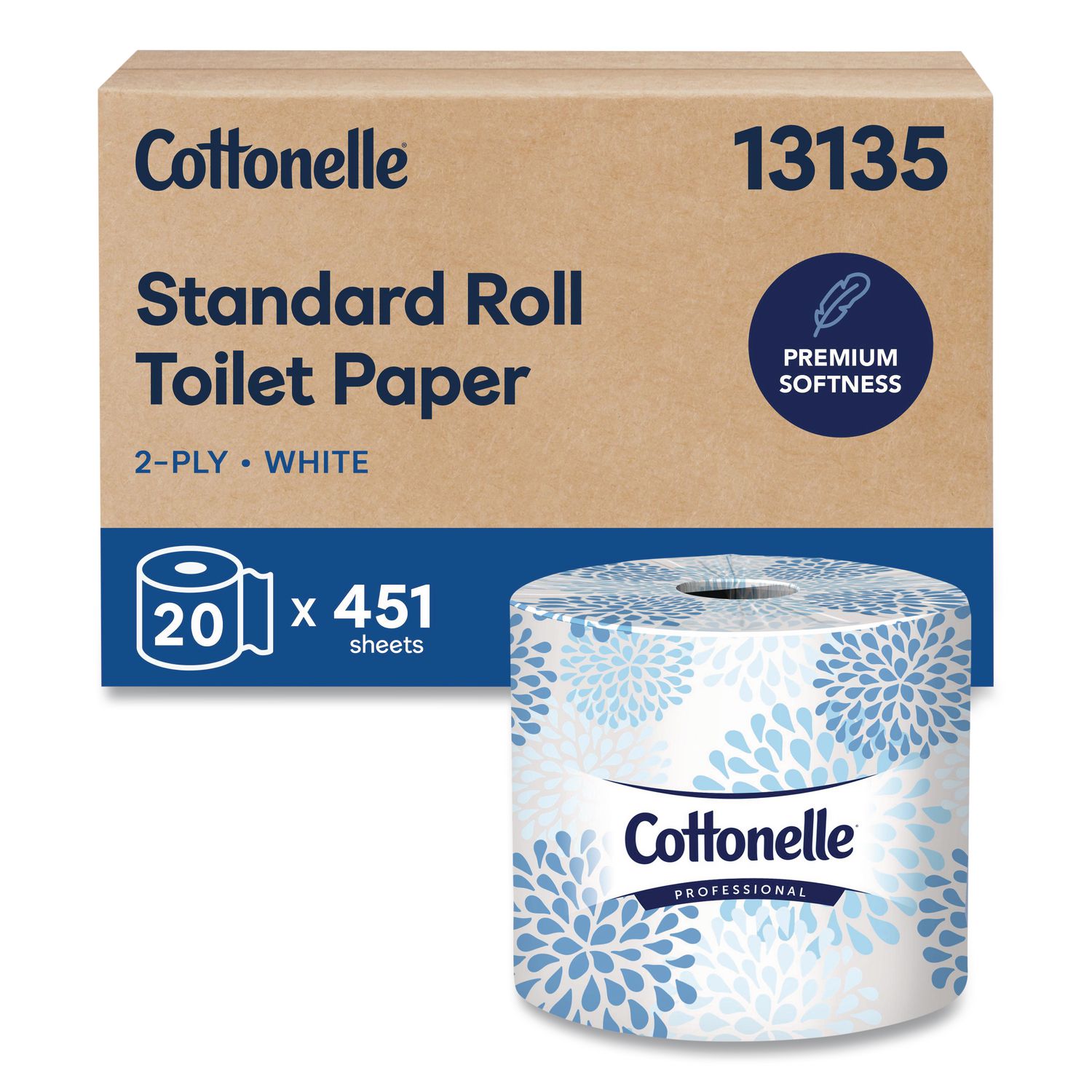 Two-Ply Bathroom Tissue,Septic Safe, White, 451 Sheets/Roll, 20 Rolls/Carton
