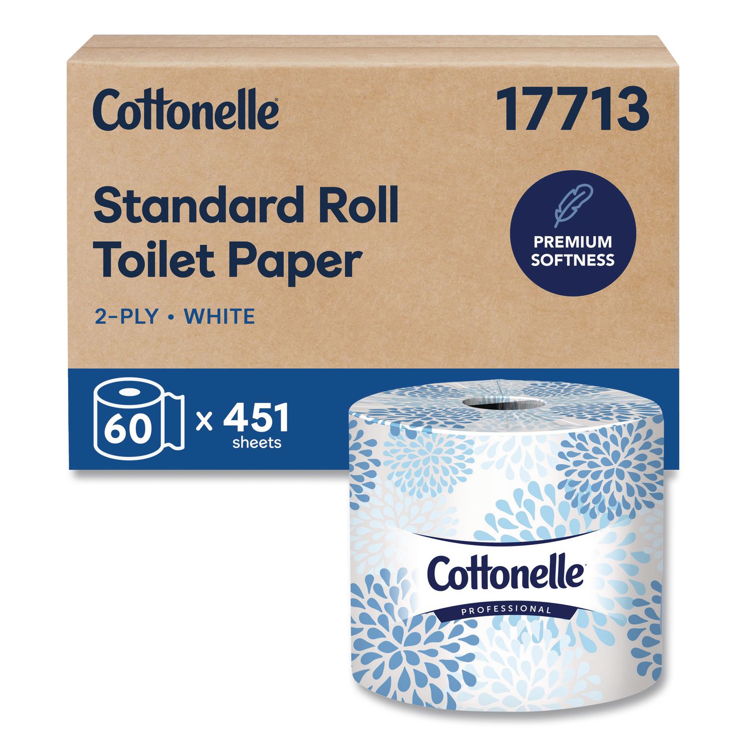 2-Ply Bathroom Tissue for Business, Septic Safe, White, 451 Sheets/Roll, 60 Rolls/Carton KCC17713