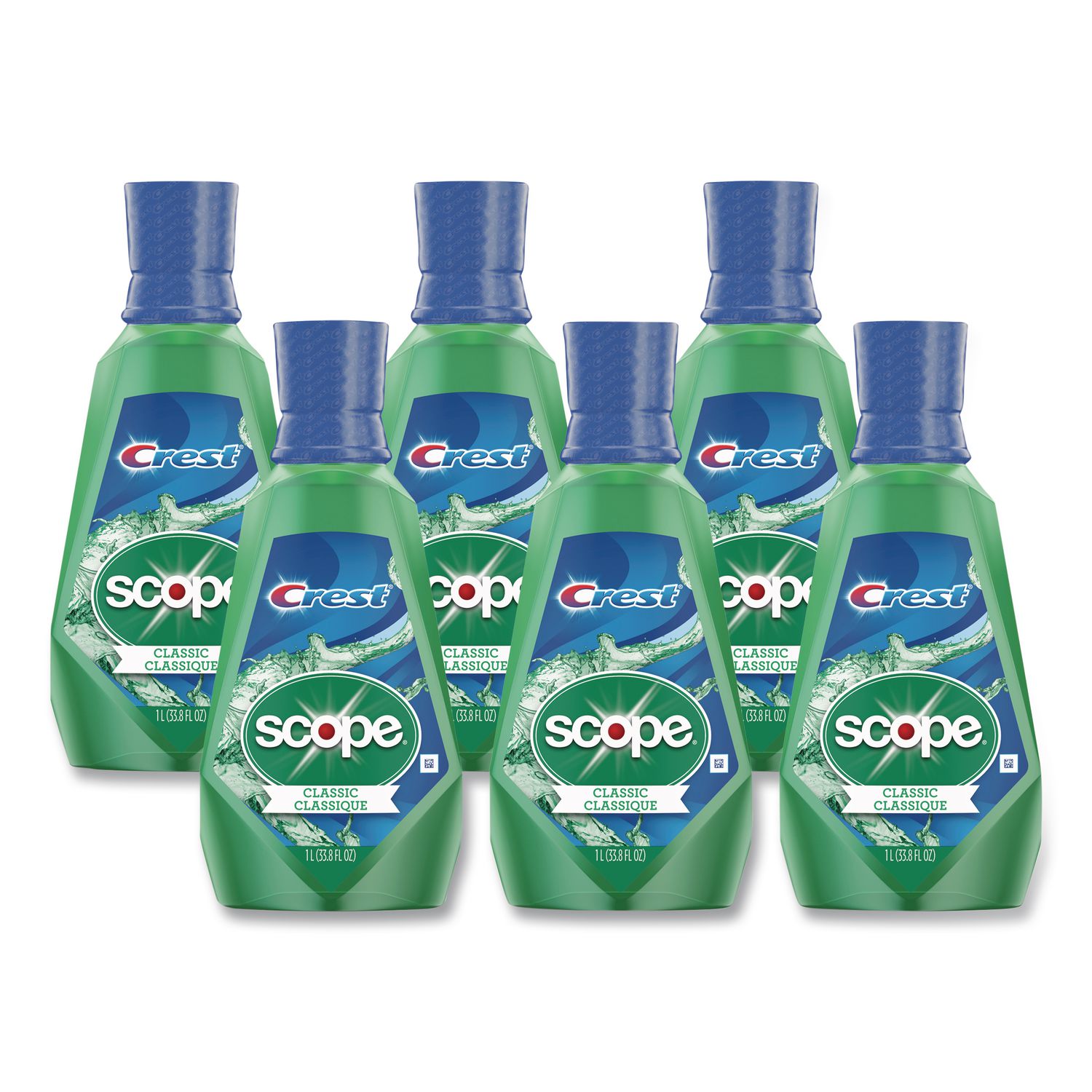 + Scope Mouth Rinse, Classic Mint, 1 L Bottle, 6/Carton